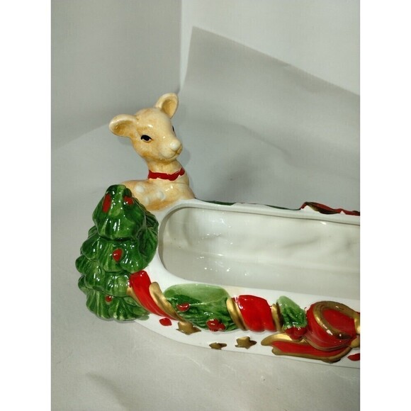 Vintage‎ World Bizaar Holiday Collection Santa, Reindeer,13" Cracker Server - Picture 4 of 11